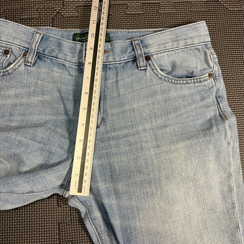 Lauren Ralph Lauren Petite Light Wash Denim Jeans 8P Straight Leg 100% Cotton Ca - Picture 4 of 6